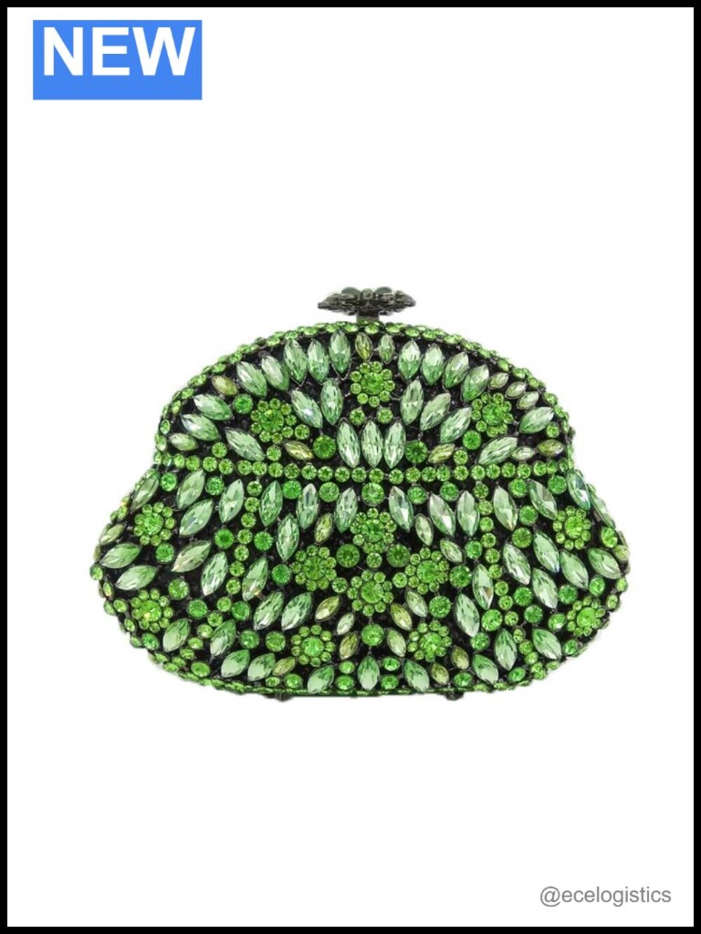 Rhinestone Crystal Evening Clutch, Formal Wedding Purse with Chain Straps